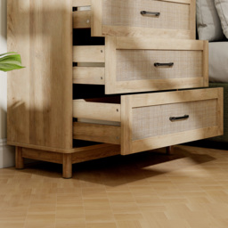 HOMCOM 76 cm Wide Drawer Chest of Drawers with 3 Drawer - Oak - thumbnail 9