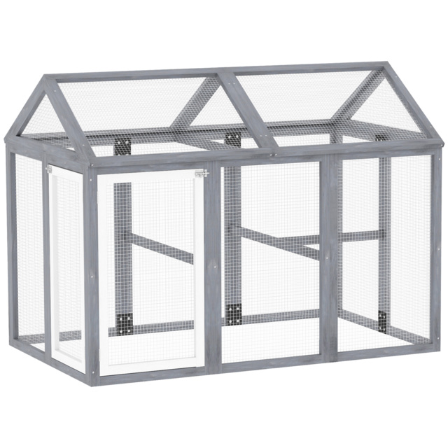 PawHut Large Chicken Run, Wooden Chicken coop, with Combinable Design - Wood Effect - image 1