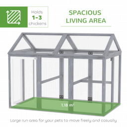 PawHut Large Chicken Run, Wooden Chicken coop, with Combinable Design - Wood Effect - thumbnail 4