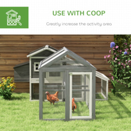 PawHut Large Chicken Run, Wooden Chicken coop, with Combinable Design - Wood Effect - thumbnail 6