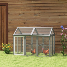 PawHut Large Chicken Run, Wooden Chicken coop, with Combinable Design - Wood Effect - thumbnail 2