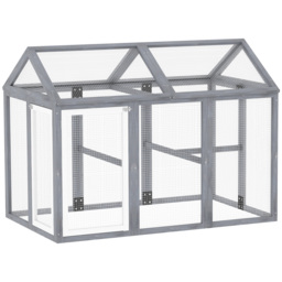 PawHut Large Chicken Run, Wooden Chicken coop, with Combinable Design - Wood Effect - thumbnail 1