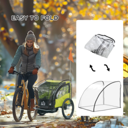 HOMCOM Baby Bike Trailer Cover, Anti Dust Rain Snow, Cold Wind, 76 x 61 x 61 cm - thumbnail 5