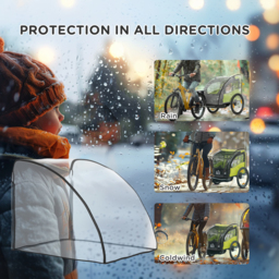 HOMCOM Baby Bike Trailer Cover, Anti Dust Rain Snow, Cold Wind, 76 x 61 x 61 cm - thumbnail 4