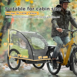 HOMCOM Baby Bike Trailer Cover, Anti Dust Rain Snow, Cold Wind, 76 x 61 x 61 cm - thumbnail 3
