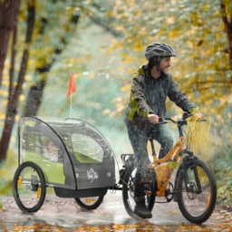 HOMCOM Baby Bike Trailer Cover, Anti Dust Rain Snow, Cold Wind, 76 x 61 x 61 cm - thumbnail 2