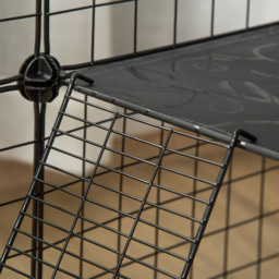 PawHut Pet Playpen w/ Door Customisable Fence for Guinea Pigs Hamsters Chinchillas Hedgehogs - Black - Aosom UK - thumbnail 8