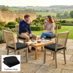 Outsunny Outdoor Chair Seat Cushions Set of 2, Garden Chair Cushions with 7cm Thick Foam & Ties, Black - thumbnail 9