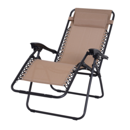 Outsunny Zero Gravity Chair Metal Frame Armchair Outdoor Folding Reclining Sun Lounger w/ Head Pillow for Patio Gardens Camping, Beige - Aosom UK - thumbnail 9