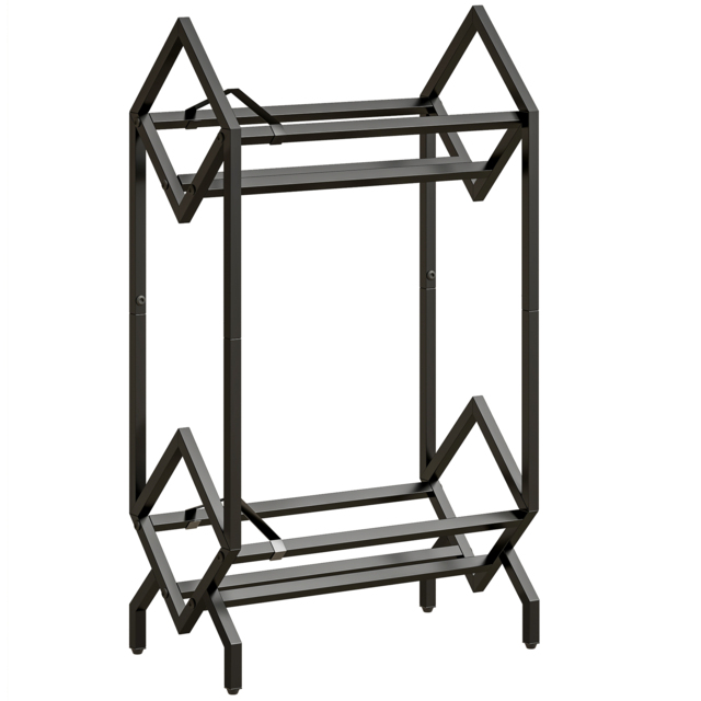 HOMCOM 50 CD Storage Rack, 2-Tier Metal CD Storage Unit, Free Standing, Easy to Assemble, Black - image 1
