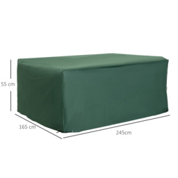 Outsunny Garden Furniture Cover, 600D Oxford Patio Set Protection, Waterproof Anti-UV, 245 x 165 x 55cm, Green - Aosom UK - thumbnail 3