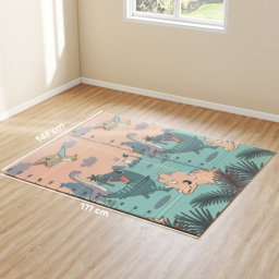 AIYAPLAY Dinosaur-Themed Baby Plat Mat Double Sided, Foldable, Water-Resistant for Outdoor/Indoor, 177 x 146 x 1.5cm - thumbnail 3
