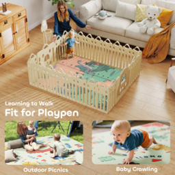AIYAPLAY Dinosaur-Themed Baby Plat Mat Double Sided, Foldable, Water-Resistant for Outdoor/Indoor, 177 x 146 x 1.5cm - thumbnail 8