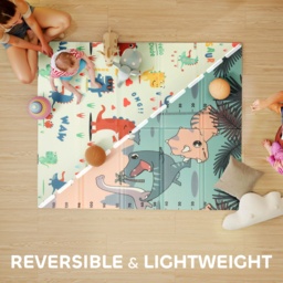 AIYAPLAY Dinosaur-Themed Baby Plat Mat Double Sided, Foldable, Water-Resistant for Outdoor/Indoor, 177 x 146 x 1.5cm - thumbnail 4
