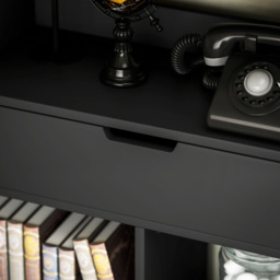 HOMCOM Tall Bookshelf with Drawer, Freestanding Bookcase for Bedroom, Living Room, Home Office, Black - thumbnail 8