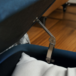 HOMCOM 92 x 31cm Linen-Look Storage Ottoman - Dark Blue - thumbnail 7