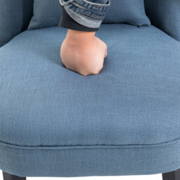 HOMCOM Fabric Single Sofa Dining Chair Tub Chair Upholstered W/ Pillow Solid Wood Leg Home Living Room Furniture Set of 2 Blue - thumbnail 8