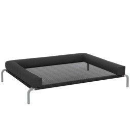 PawHut Elevated Dog Bed with Removable Bolsters, Raised Dog Bed for Large Breeds, Portable Indoor & Outdoor Pet Cots, Black - thumbnail 1