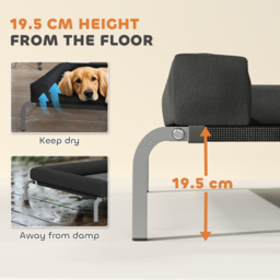 PawHut Elevated Dog Bed with Removable Bolsters, Raised Dog Bed for Large Breeds, Portable Indoor & Outdoor Pet Cots, Black - thumbnail 4