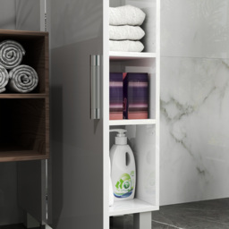 HOMCOM Tall Bathroom Cabinet, Freestanding Bathroom Cabinet with Adjustable Shelves and Double Doors - thumbnail 8