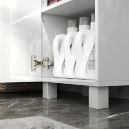 HOMCOM Tall Bathroom Cabinet, Freestanding Bathroom Cabinet with Adjustable Shelves and Double Doors - thumbnail 9