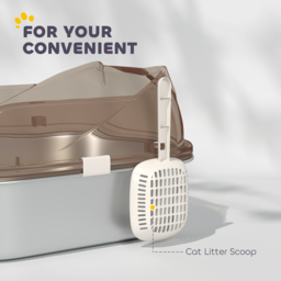 PawHut Stainless Steel Litter Box with Lid, High Wall Sided Enclosure, Pedal, Scoop, Non-Sticky, Anti-Leakage, Easy Cleaning - thumbnail 7