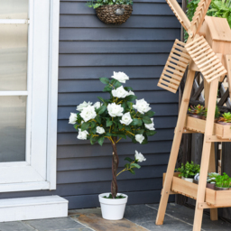 Outsunny Set of 2 Artificial Plants White Rose Floral in Pot, Fake Plants for Home Indoor Outdoor Decor, 90cm - Aosom UK - thumbnail 7