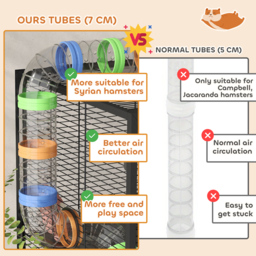 PawHut 5 Tier Large Hamster Cage on Wheels with 17 cm Deep Tray, Storage Shelf for Syrian, Gerbil, Rats - thumbnail 9