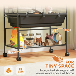 PawHut 5 Tier Large Hamster Cage on Wheels with 17 cm Deep Tray, Storage Shelf for Syrian, Gerbil, Rats - thumbnail 7