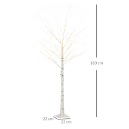 HOMCOM 6ft Artificial White Birch Tree Light with 96 Warm White Pre-Lit LED Light for Indoor and Covered Outdoor Use - thumbnail 3