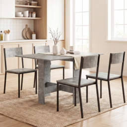 HOMCOM Folding Dining Table, Space-Saving Drop Leaf Kitchen Table for 4-6 People Grey - thumbnail 7