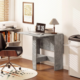 HOMCOM Folding Dining Table, Space-Saving Drop Leaf Kitchen Table for 4-6 People Grey - thumbnail 8
