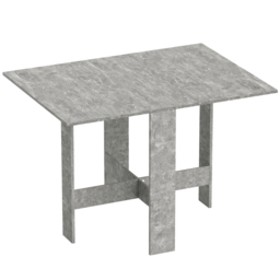 HOMCOM Folding Dining Table, Space-Saving Drop Leaf Kitchen Table for 4-6 People Grey - thumbnail 1