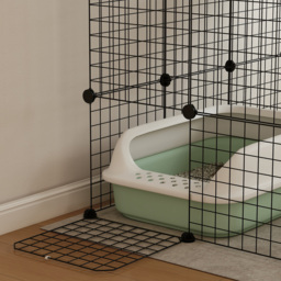 PawHut 4-Tier DIY Large Cat Cage with Hammock, Ramps, 5 Doors, Indoor Use for 1-3 Cats, Black - thumbnail 9