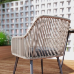 Outsunny 4 Seater Rattan Dining Set, Rattan Garden Furniture Set with Parasol Hole, Cushions, Glass Top Table for Patio, Balcony, Light Brown - thumbnail 7