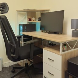 HOMCOM Office Table with Drawers & Shelves, Desk with Shelves, PC Workstation for Home Office, Study Furniture, Wooden - Aosom UK - thumbnail 9