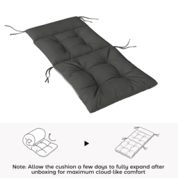 Outsunny Patio Chair Cushions Set of 4, Waterproof Non-Slip Lounge Chair Cushions, 112x53cm, Dark Grey - thumbnail 7