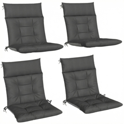 Outsunny Patio Chair Cushions Set of 4, Waterproof Non-Slip Lounge Chair Cushions, 112x53cm, Dark Grey - thumbnail 1