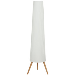 HOMCOM Dimmable Tripod Floor Lamp with Foot Switch, Nordic Standing Lamp with Wood Legs and Fabric Shade for Living Room, Bedroom, Office, 153cm, White