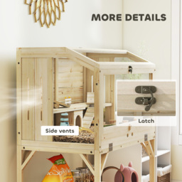 PawHut 2 Tier Wooden Hamster Cage with Shelf and Openable Top - thumbnail 8