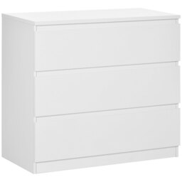 HOMCOM Chest of Drawers, 3-Drawer Storage Organiser Unit for Bedroom, Living Room, White - Aosom UK - thumbnail 1