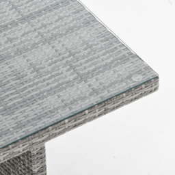 Outsunny 7-Seater Rattan Dining Set Sofa Table Garden Rattan Furniture Footstool Outdoor w/ Cushion, Grey - Aosom UK - thumbnail 7