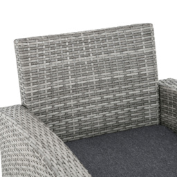 Outsunny 7-Seater Rattan Dining Set Sofa Table Garden Rattan Furniture Footstool Outdoor w/ Cushion, Grey - Aosom UK - thumbnail 9