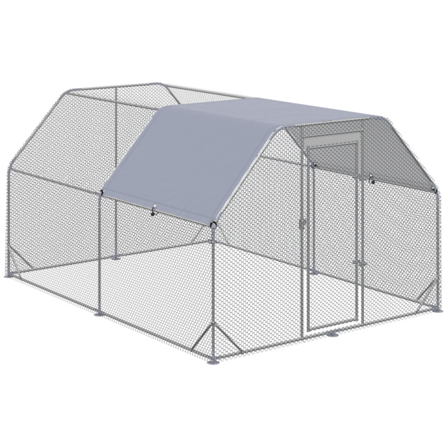 PawHut Chicken Run with Roof, Walk In Chicken Coop Run Cage for 10-12 Chickens, Hen House Duck Pen Outdoor, 380x280x195 cm - image 1