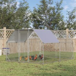 PawHut Chicken Run with Roof, Walk In Chicken Coop Run Cage for 10-12 Chickens, Hen House Duck Pen Outdoor, 380x280x195 cm - thumbnail 2
