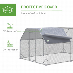 PawHut Chicken Run with Roof, Walk In Chicken Coop Run Cage for 10-12 Chickens, Hen House Duck Pen Outdoor, 380x280x195 cm - thumbnail 7