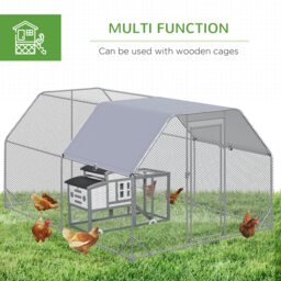PawHut Chicken Run with Roof, Walk In Chicken Coop Run Cage for 10-12 Chickens, Hen House Duck Pen Outdoor, 380x280x195 cm - thumbnail 6