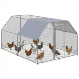 PawHut Chicken Run with Roof, Walk In Chicken Coop Run Cage for 10-12 Chickens, Hen House Duck Pen Outdoor, 380x280x195 cm