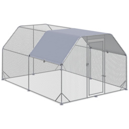 PawHut Chicken Run with Roof, Walk In Chicken Coop Run Cage for 10-12 Chickens, Hen House Duck Pen Outdoor, 380x280x195 cm - thumbnail 1