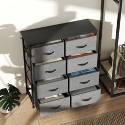 HOMCOM Chest of Eight Fabric Drawers - Charcoal Grey - thumbnail 8